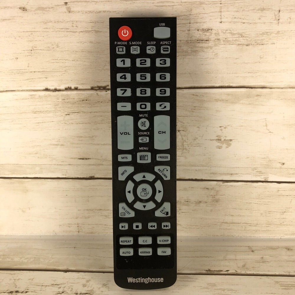Westinghouse TV Remote Control Replacement Black for LCD LED Televisions